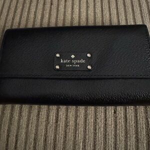 NWOT Kate Spade Black Textured Wallet